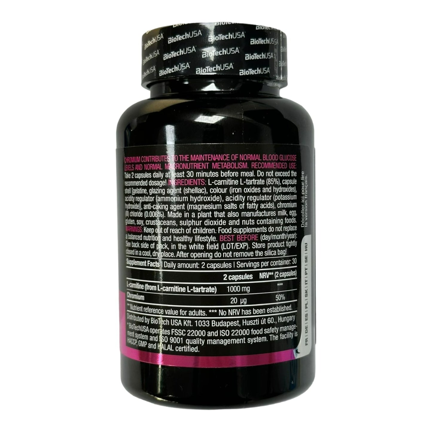 L- CARNITINE + CHROME 60 CAPSULAS - BIOTECHUSA