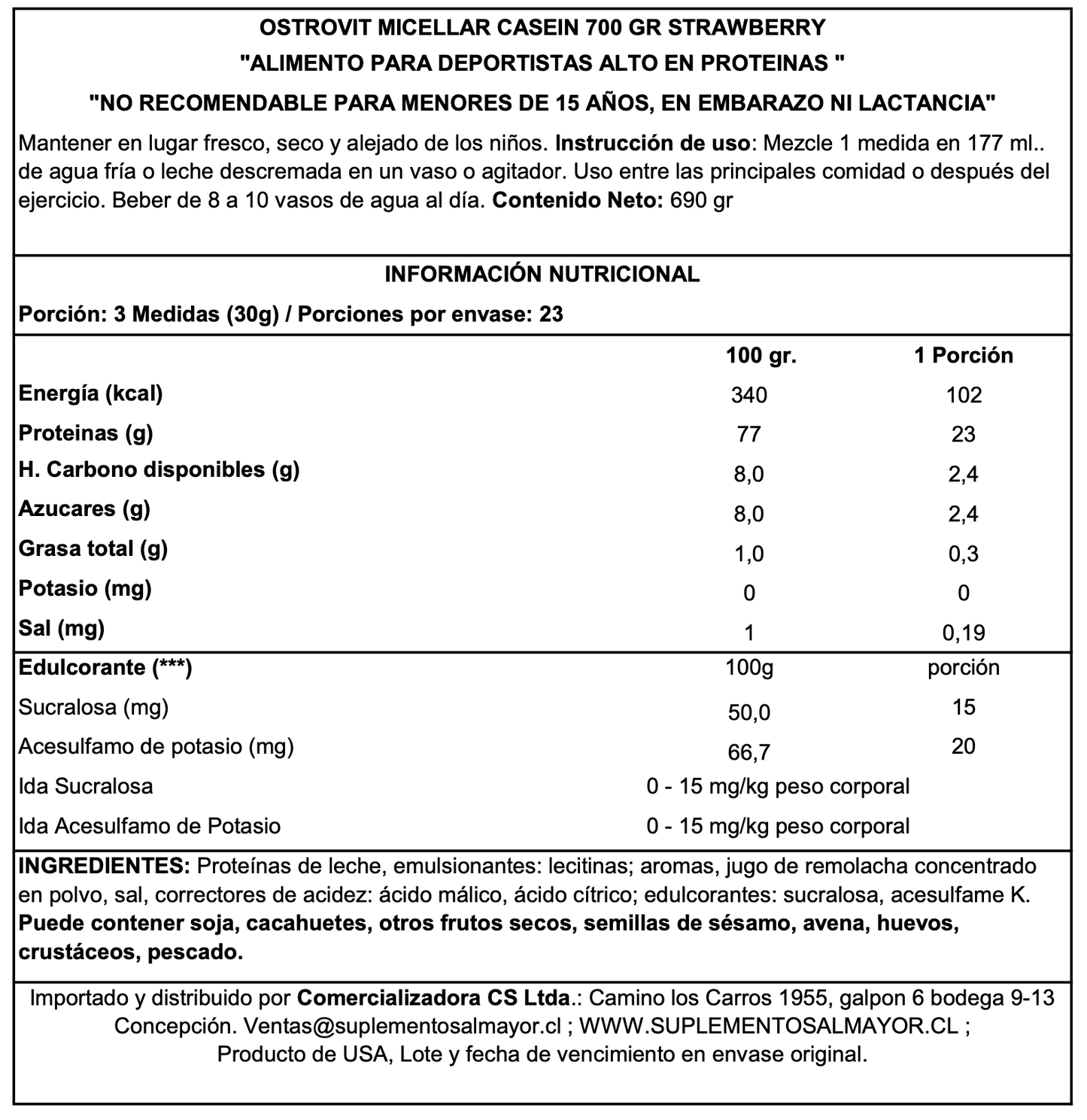 PROTEINA MICELLAR CASEIN 700G - OSTROVIT