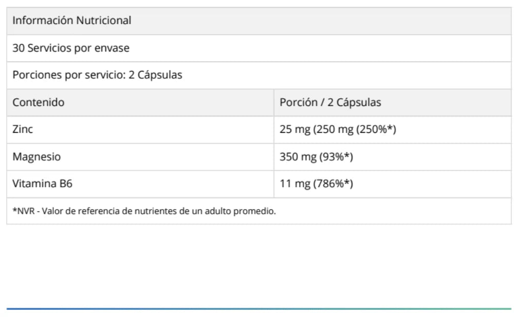 ZINC, MAGNESIO Y VITAMINA B6 60 CAPSULAS -DY NUTRITION