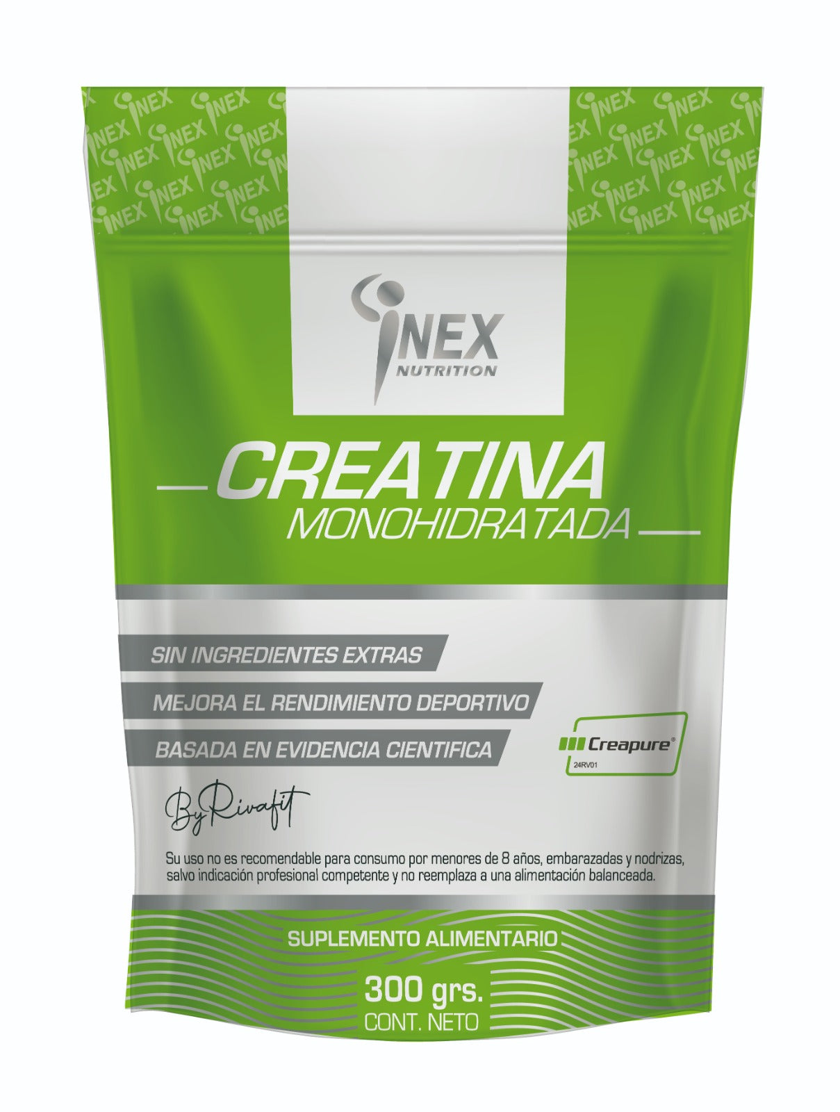 CREATINA MONOHIDRATADA 300GR INEX NUTRITION (BY RIVAFIT)