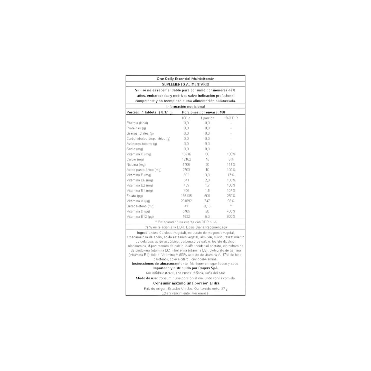 MULTIVITAMINICO ONE DAILY 100 MINI TABLETAS - NATURE'S TRUTH