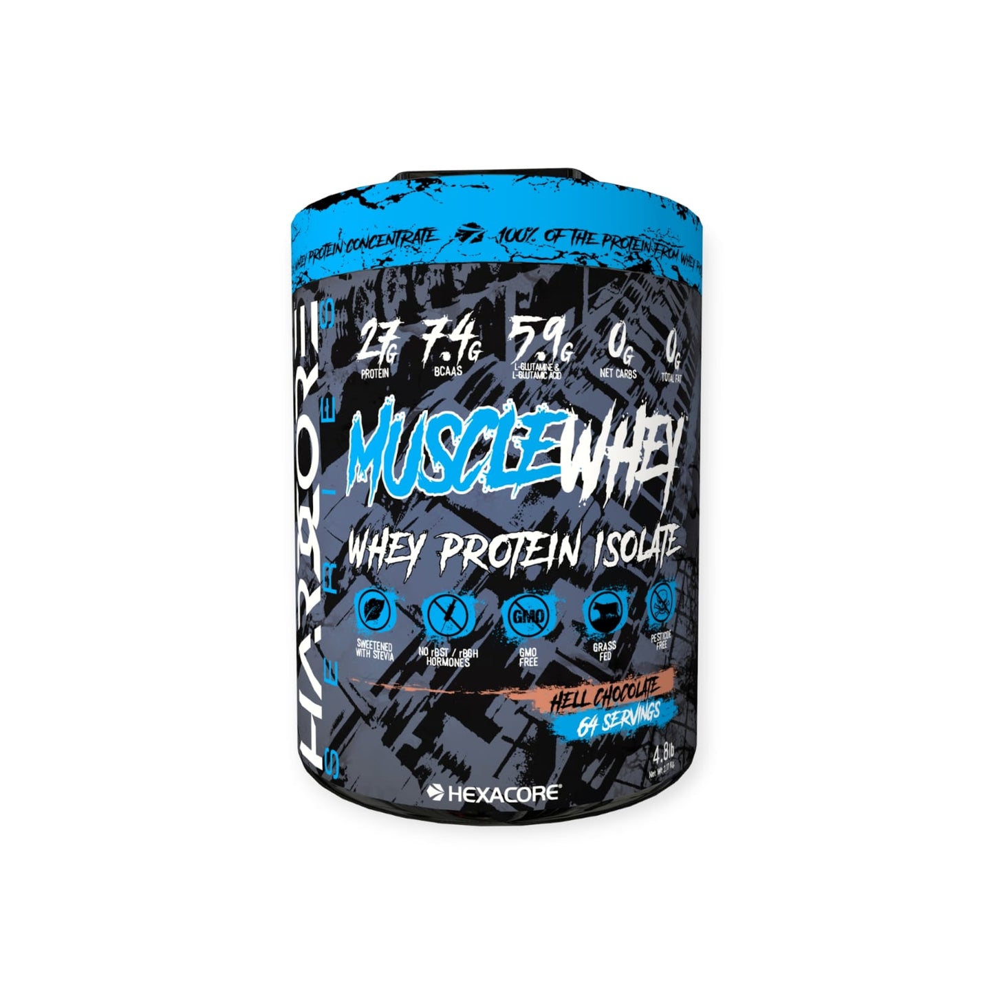 PROTEINA MUSCLE WHEY 4.8LB 64 SERVICIOS - HEXACORE
