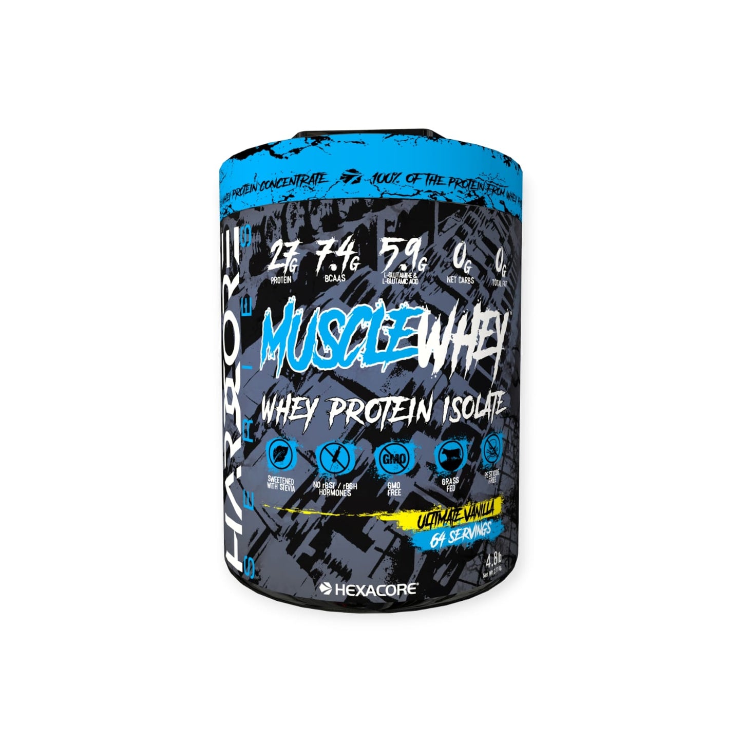 PROTEINA MUSCLE WHEY 4.8LB 64 SERVICIOS - HEXACORE