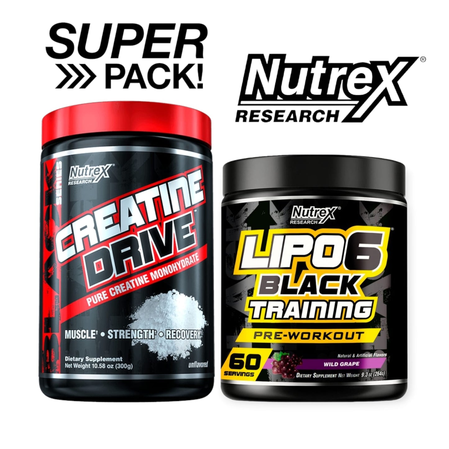 PACK CREATINA DRIVE 300GRS + LIPO 6 TRAINING 60 SV - NUTREX