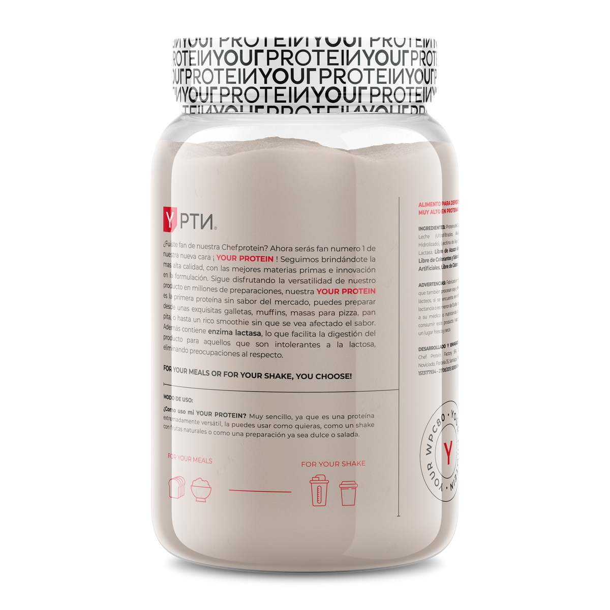 PROTEINA WHEY SIN SABOR - YOUR PROTEIN