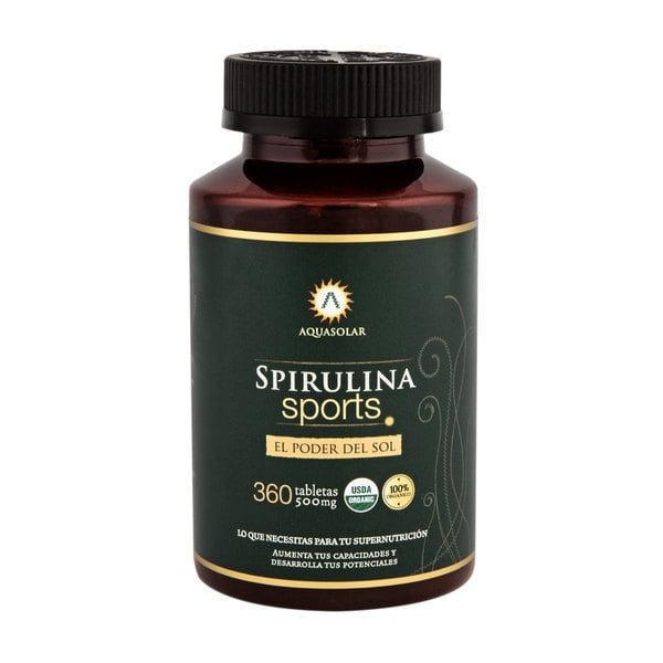 SPIRULINA SPORTS ORGANICA 360 TABLETAS 500MG - AQUASOLAR