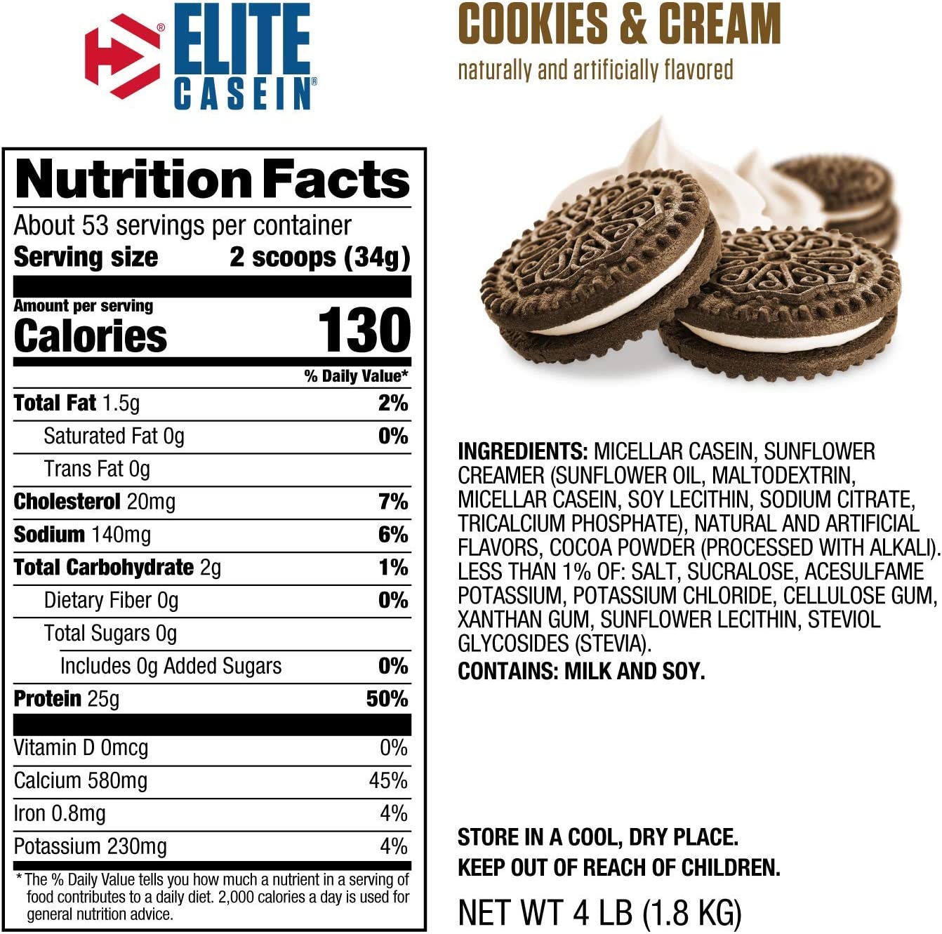 PROTEINA ELITE CASEIN 4LIB - DYMATIZE