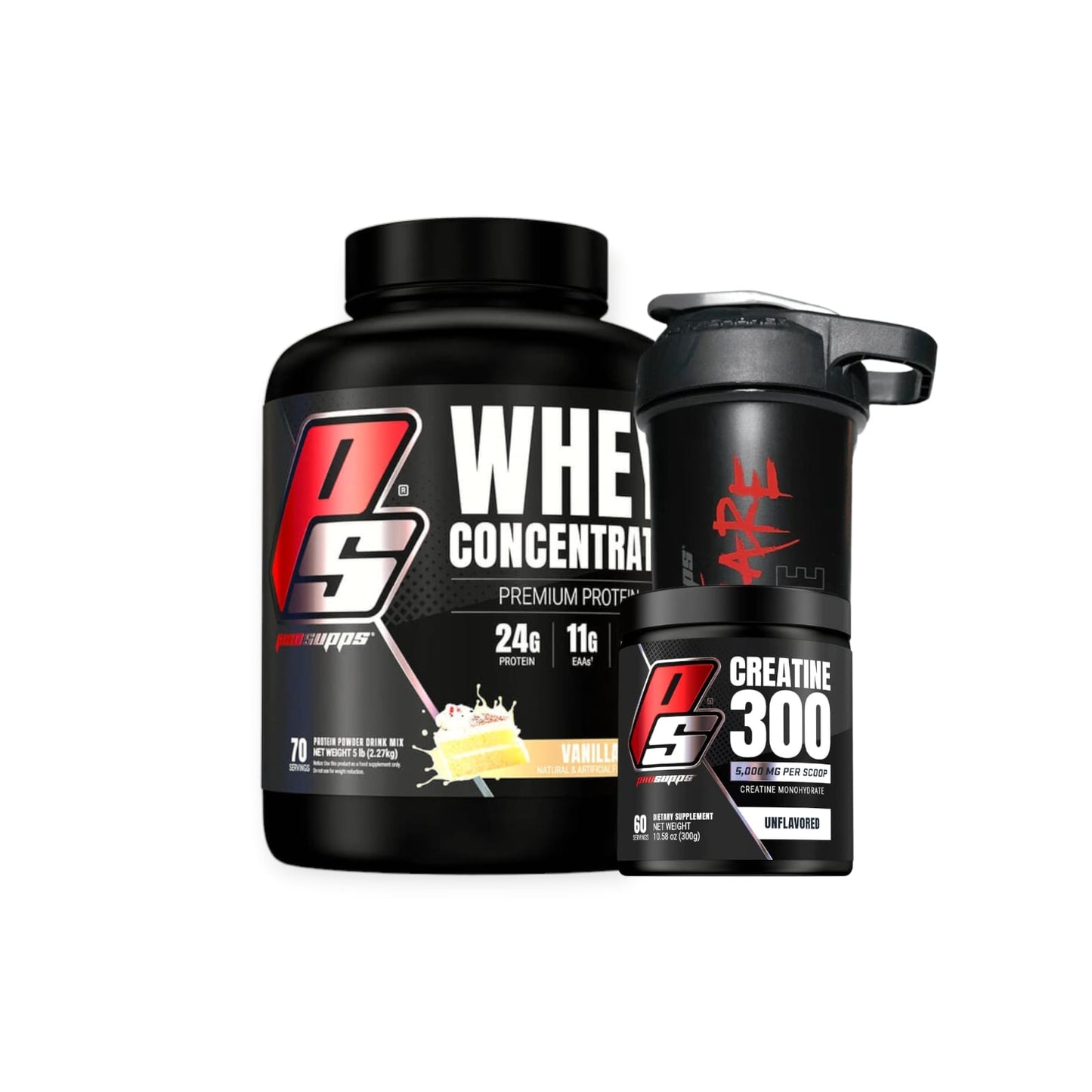 PACK PROTEINA WHEY CONCENTRATE + CREATINA 300GR +SHAKER - PROSUPPS