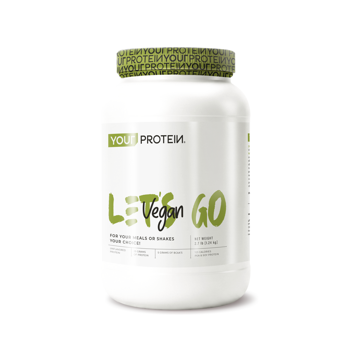 PROTEINA LET'S GO VEGAN SIN SABOR 2.7LB (1,24KG) - YOUR PROTEIN