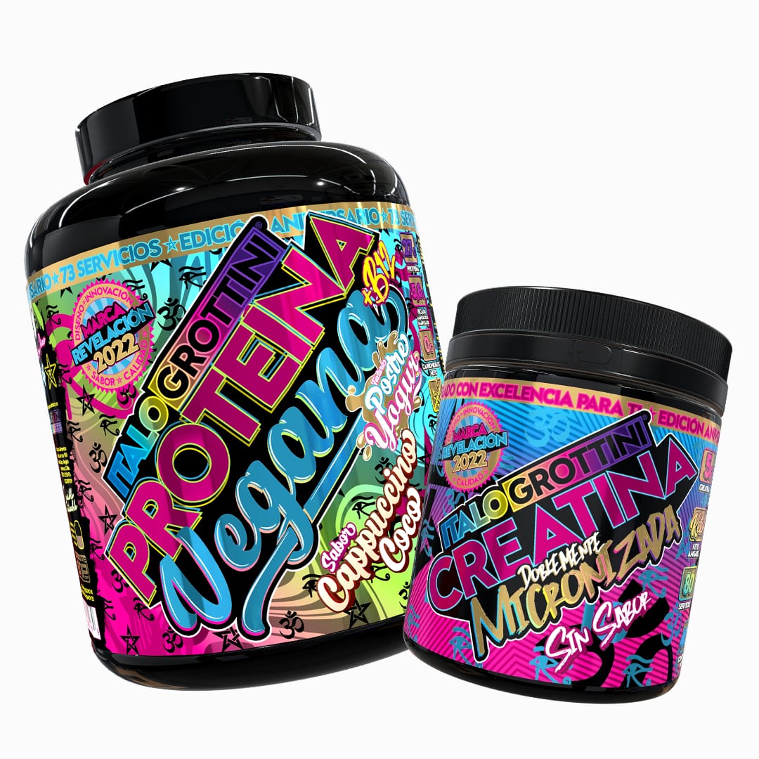 Proteina Vegana 73 Serv. + Creatina 400gr 80 Serv. - Italo Grottini