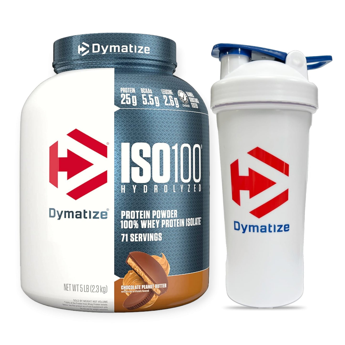 Proteina Iso100 hidrolizada 5libras + SHAKER - Dymatize