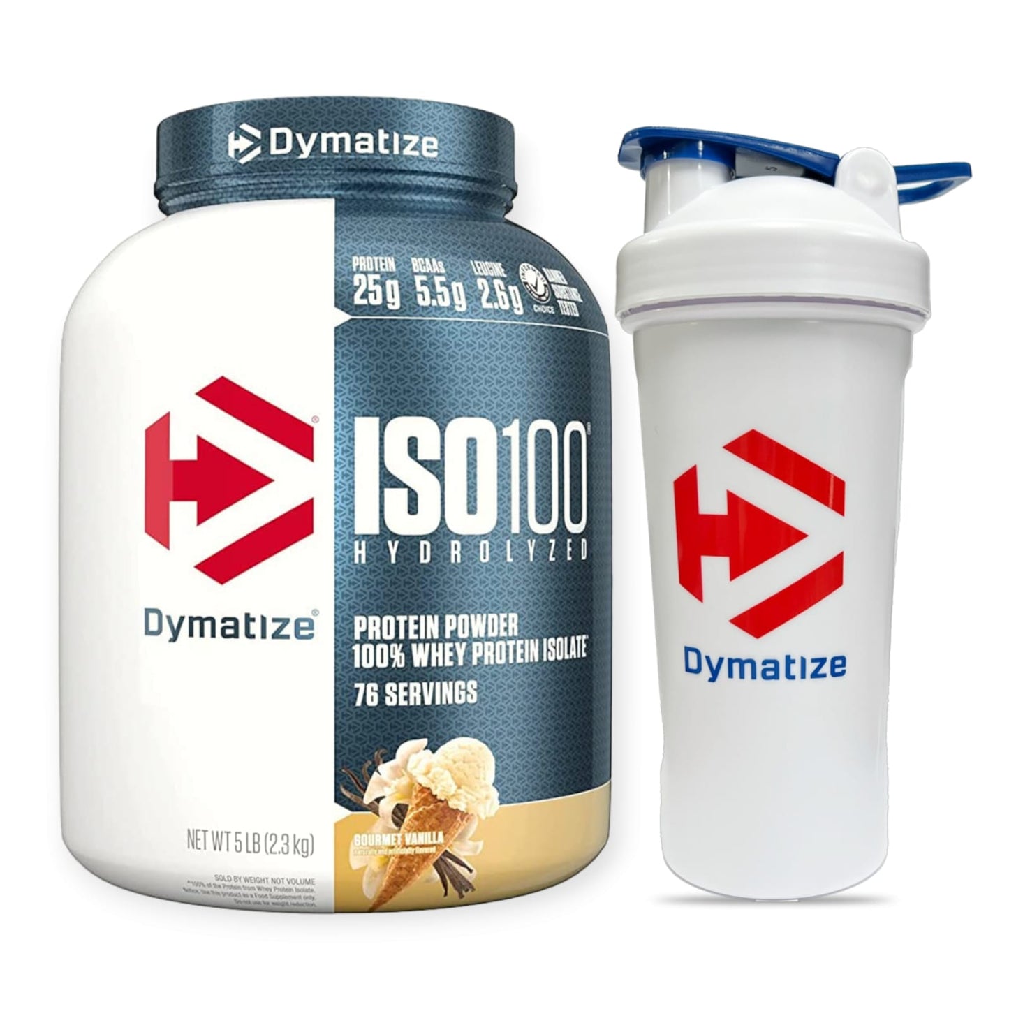 Proteina Iso100 hidrolizada 5libras + SHAKER - Dymatize
