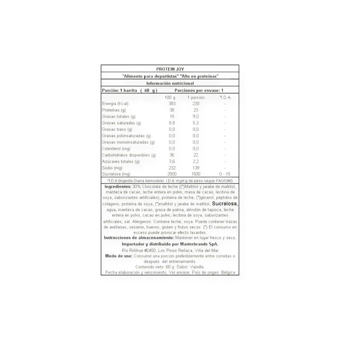 BOX 12 BARRAS DE PROTEINA JOY 60GR - QNT