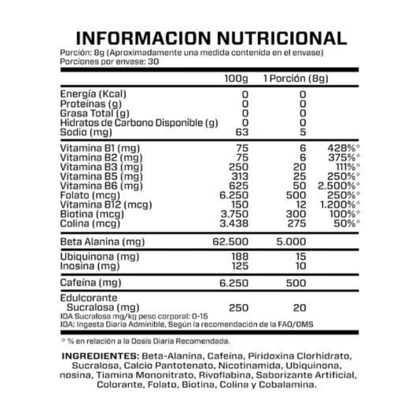 PRE-ENTRENO 240GR 30 SERVICIOS - BRIAHLABS