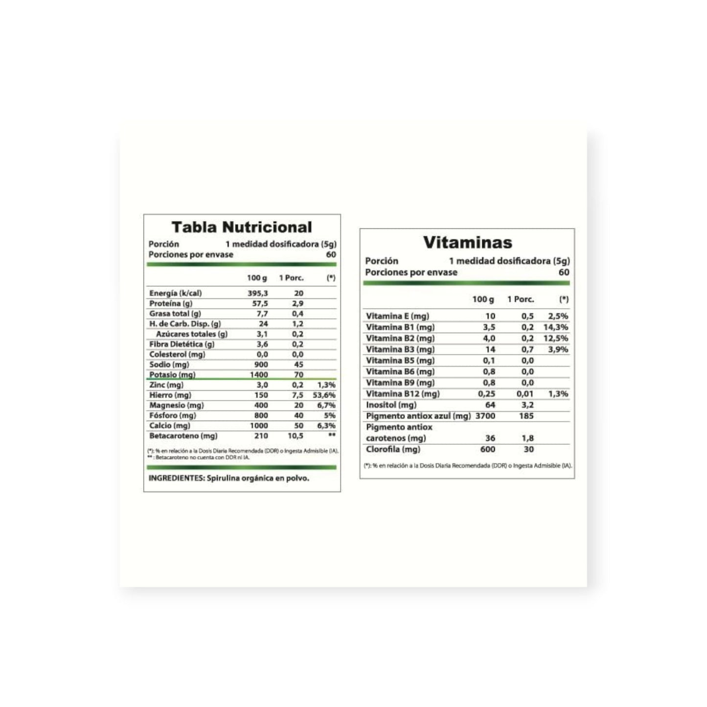 SPIRULINA EN POLVO 300GR - REVITTA