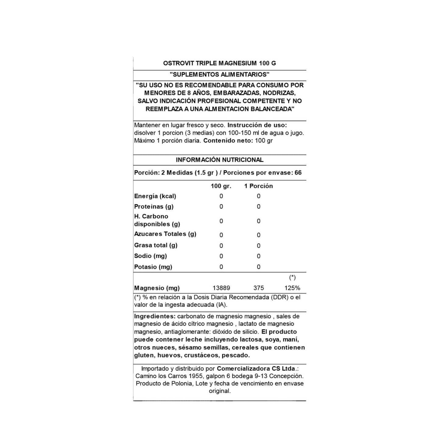 TRIPLE MAGNESIO 100GR - OSTROVIT