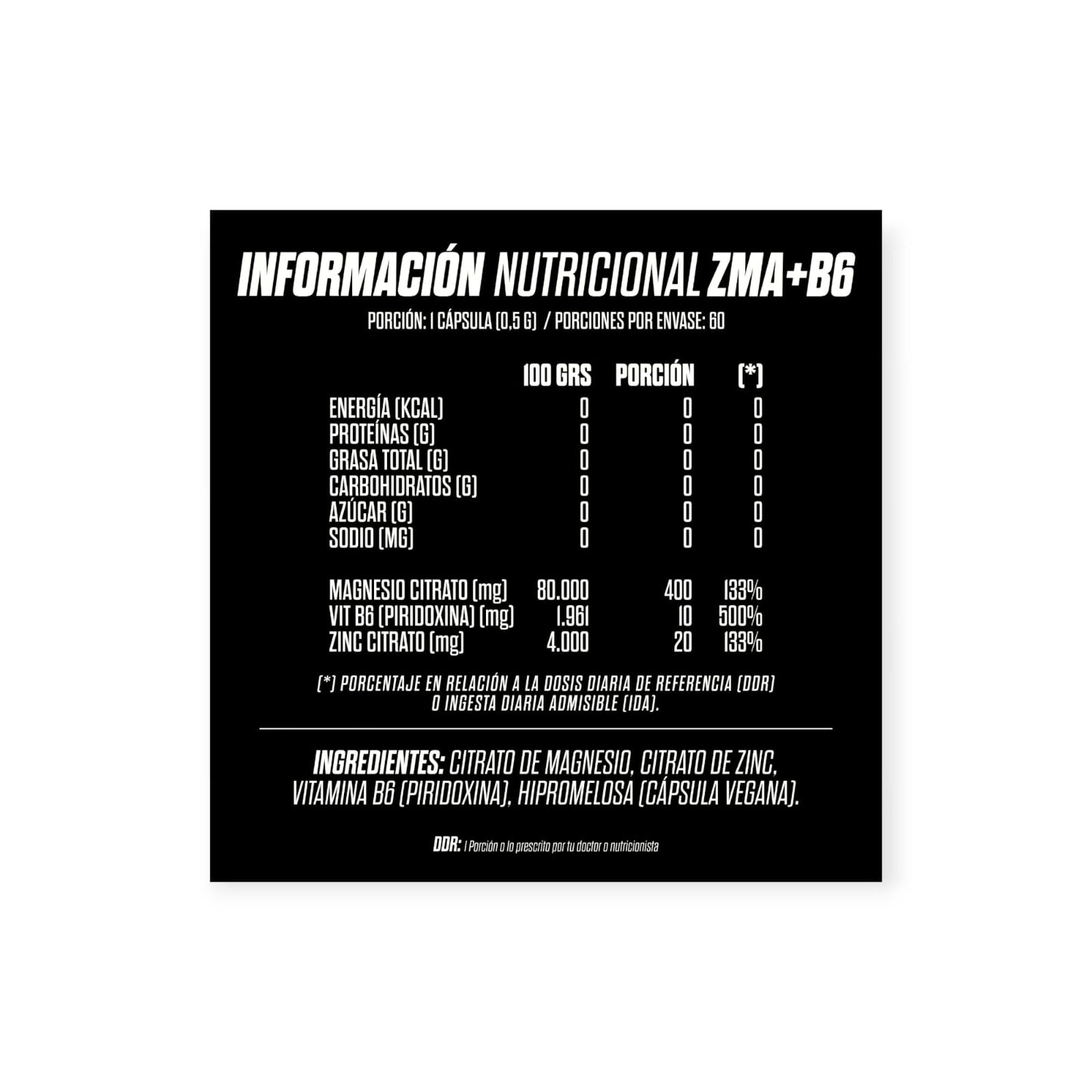 ZMA + B6 60 CAPSULAS - GOHARD