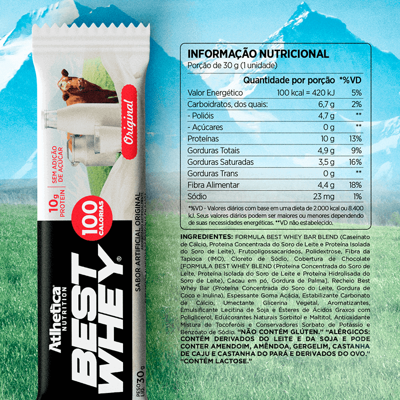 Box de 12 barras Best Whey 10g Protein- Atlhetica
