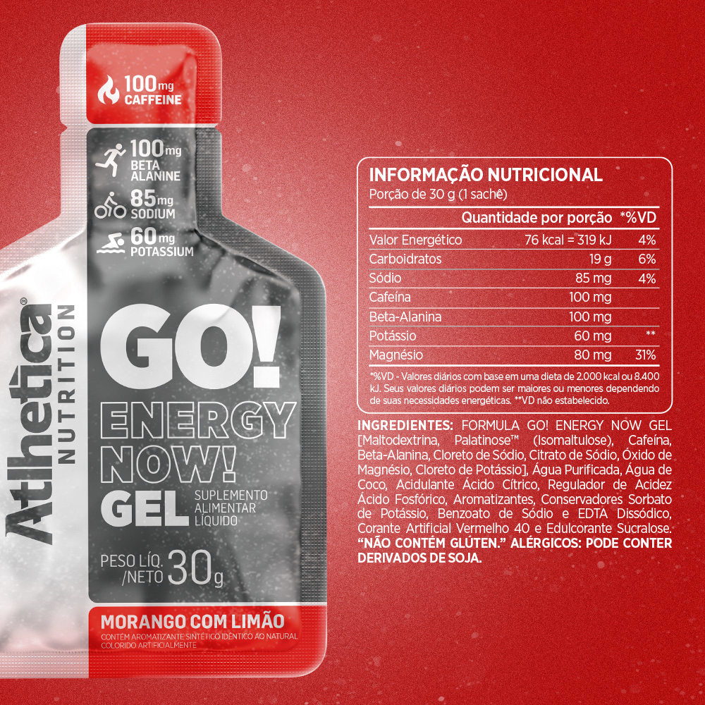 Gel Energizante GO! ENERGY NOW 10 unidades - Atlhetica