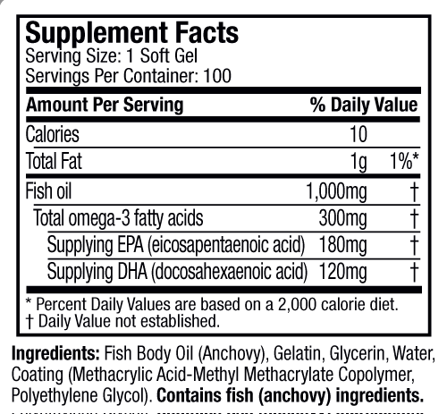 PLATINUM 100% OMEGA FISH OIL 100 SOFTGELS - MUSCLETECH