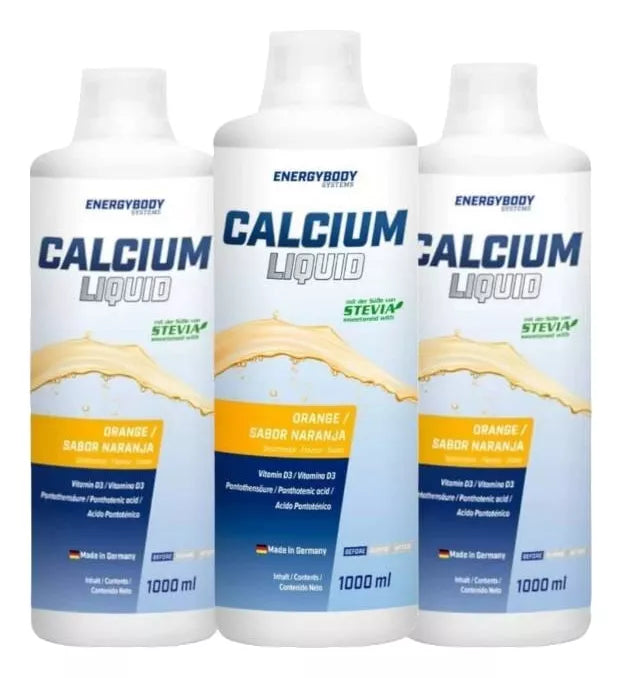 3 Frascos Calcio Liquido Naranja 1 LITRO C/U - ENERGYBODY