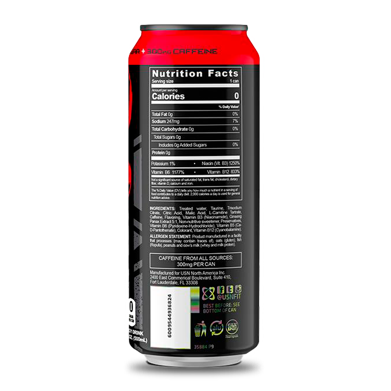 PACK 6 ENERGETICAS O PRE ENTRENO QHUSH DE USN - 473 ml -