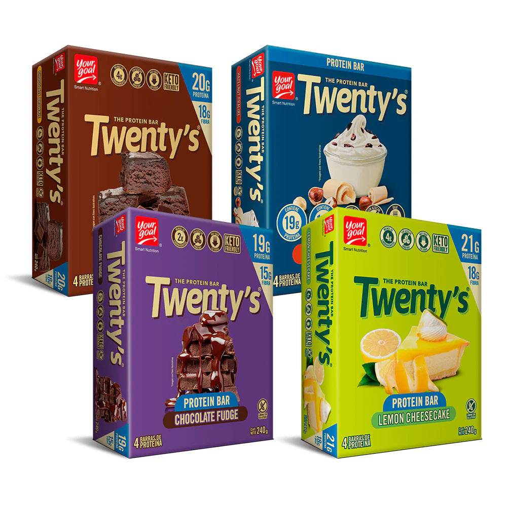PACK 16 BARRAS DE PROTEINA TWENTYS 4 SABORES 4 C/U - YOUR GOAL