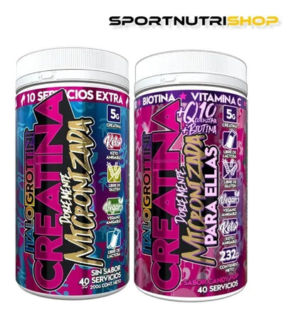 Pack de 2 frascos creatinas 200 g para él y 232 g para ella – Italo Grottini