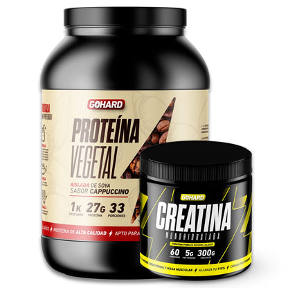 Pack Proteína vegetal Gohard + creatina monohidrato 300 g