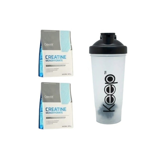 PACK 2 CREATINAS MONOHIDRATOS 300GR C/U + SHAKER - OSTROVIT