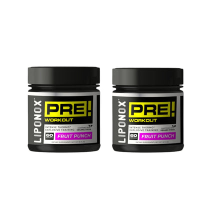 Pack de 2 pre entrenamientos energizante 60 servicios c/u – Liponox