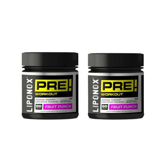 PACK 2 PRE ENTRENO ENERGIZANTE 60 SERVICIOS C/U - LIPONOX