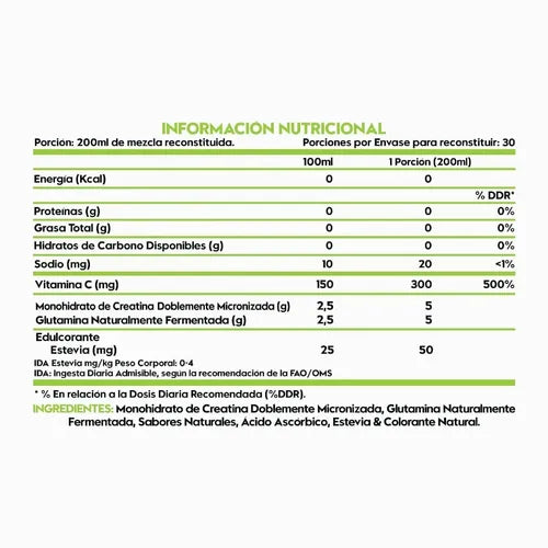 Creatina + Glutamina 324gr Kiwi Colada - Italo Grottini