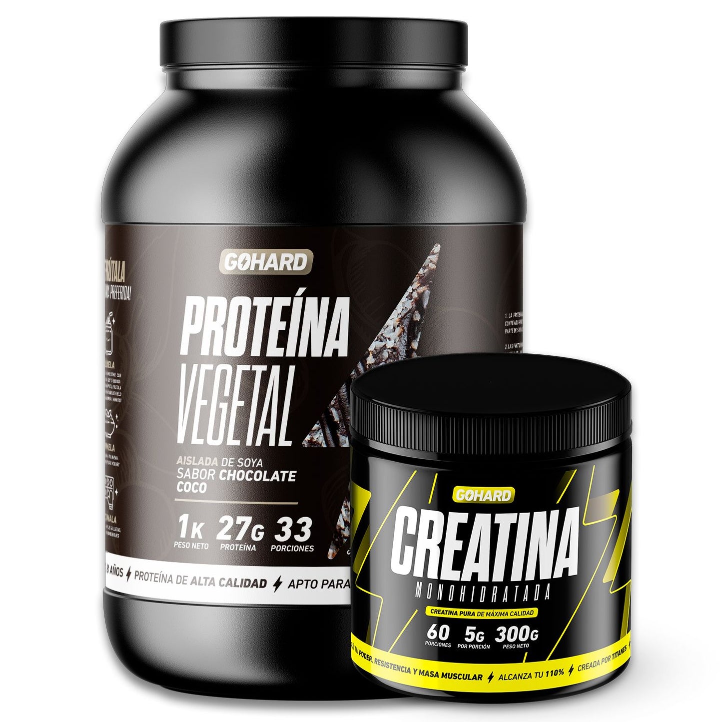 Pack Proteína Vegetal Gohard + Creatina Monohidrato 300gr