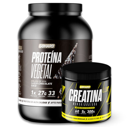 Pack Proteína vegetal Gohard + creatina monohidrato 300 g