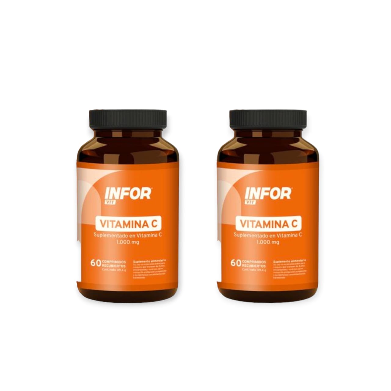 2 FRASCOS VITAMINA C 1000MG 60 COMPRIMIDOS C/U - INFOR VIT