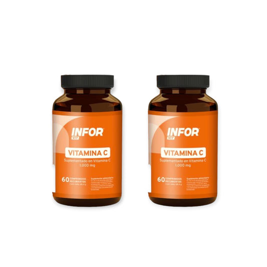 2 FRASCOS VITAMINA C 1000MG 60 COMPRIMIDOS C/U - INFOR VIT