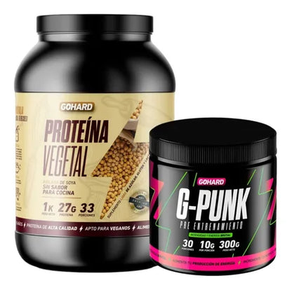 Pack proteína Vegetal + pre entrenamiento G-Punk Gohard
