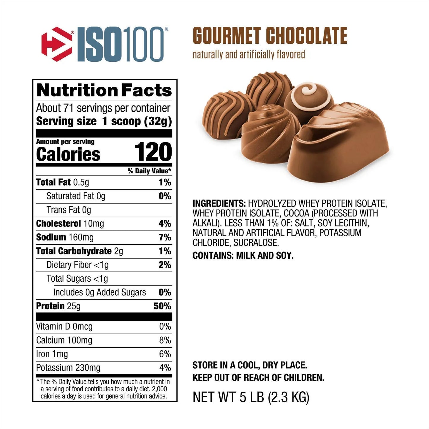 PROTEINA HIDROLIZADA ISO 100 5LB - DYMATIZE