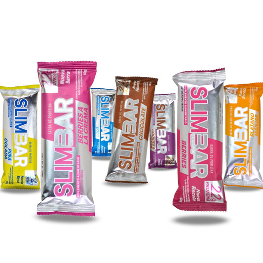 PACK BARRAS DE PROTEINAS SLIMBAR 60GR C/U- 7 SABORES