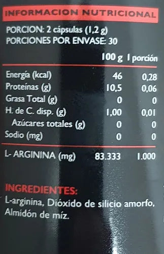 ARGININA 1000  60 CAPSULAS  - MY NUTRITION