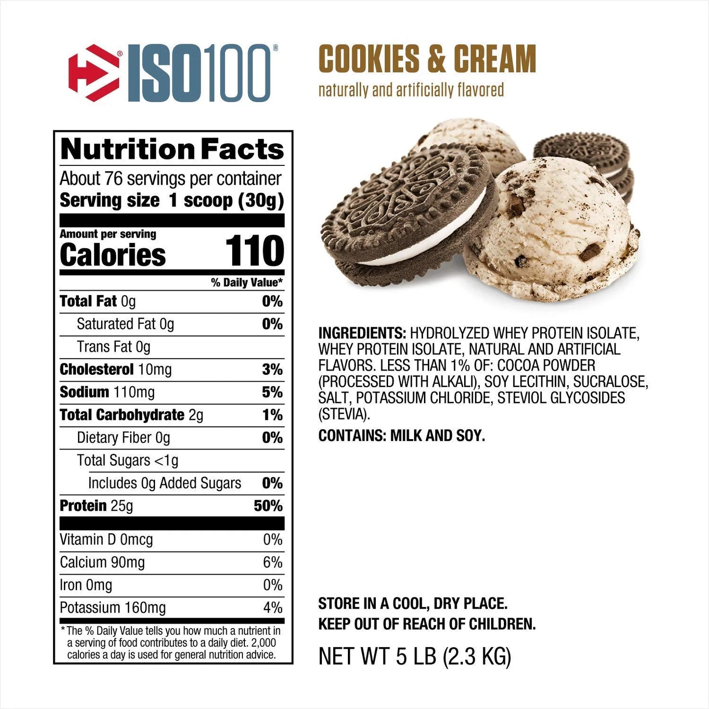 PROTEINA HIDROLIZADA ISO 100 5LB - DYMATIZE