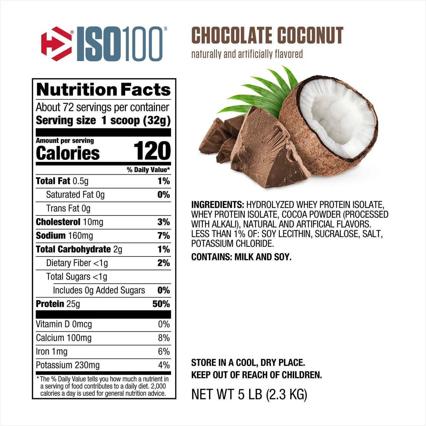 PROTEINA HIDROLIZADA ISO 100 5LB - DYMATIZE