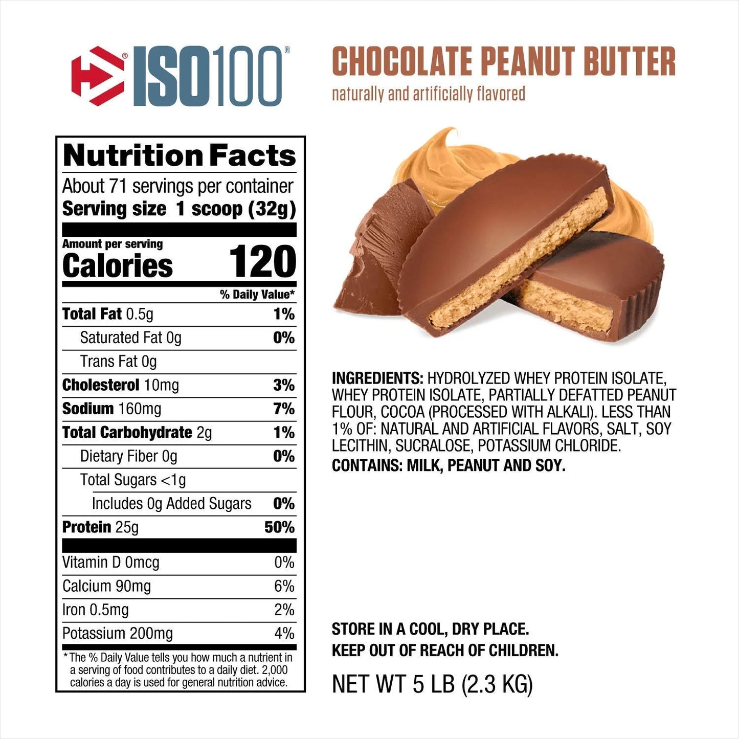 PROTEINA HIDROLIZADA ISO 100 5LB - DYMATIZE