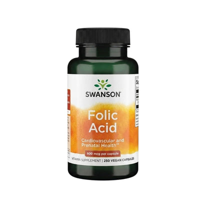 Ácido Fólico Swanson 400 mcg 250 cápsulas veganas