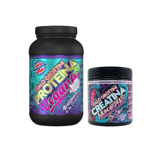 PACK PROTEINA VEGANA 2.6LBS + CREATINA 300gr S/S - ITALO GROTTINI