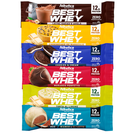 Box de 12 Barras Best Whey 12g Protein - Atlhetica