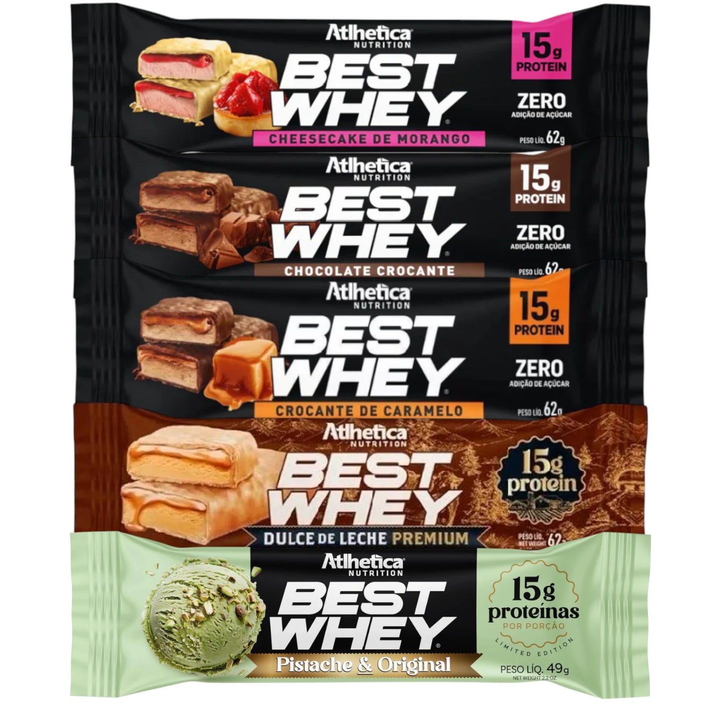 Box de 12 Barras Best Whey 15g Protein - Atlhetica