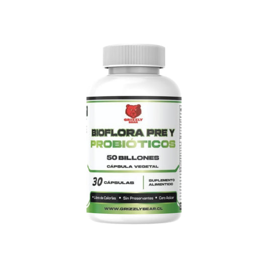 BIOFLORA PRE Y PROBIOTICOS 50 BILLONES 30 CAPSULAS - GRIZZLY BEAR