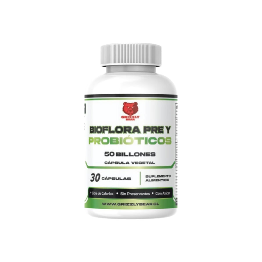 BIOFLORA PRE Y PROBIOTICOS 50 BILLONES 30 CAPSULAS - GRIZZLY BEAR